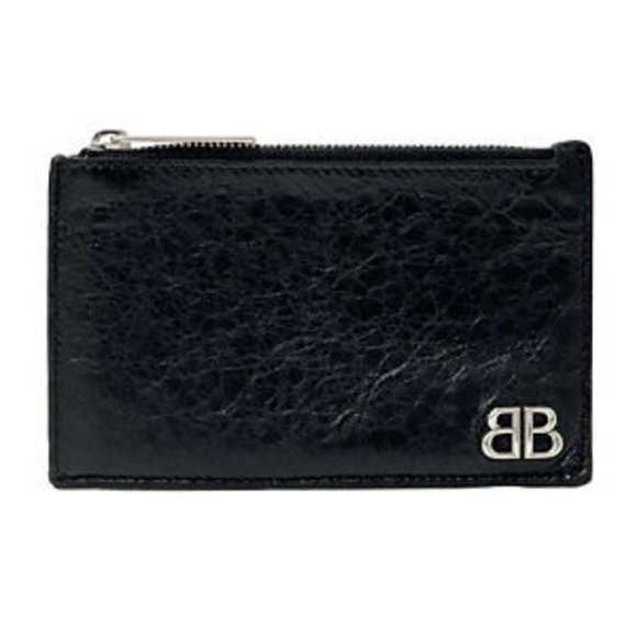 BALENCIAGA Monaco Wallet black leather coin card holder - Picture 1 of 7